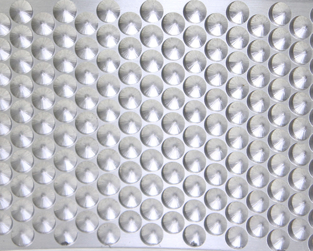 Closeup of hole pattern damper seal pattern