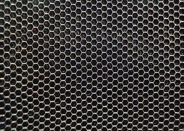 Closeup of honeycomb damper seal pattern
