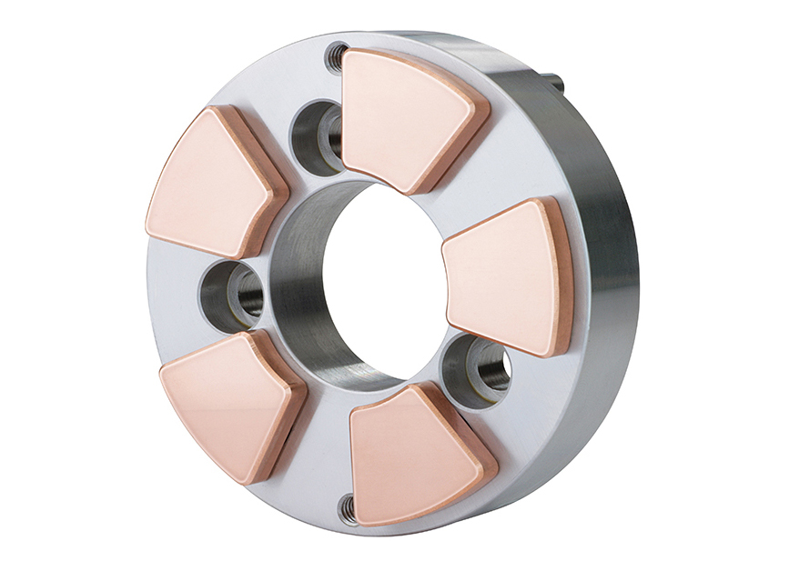 Flexure Pivot tilt pad thrust bearing with copper pads
