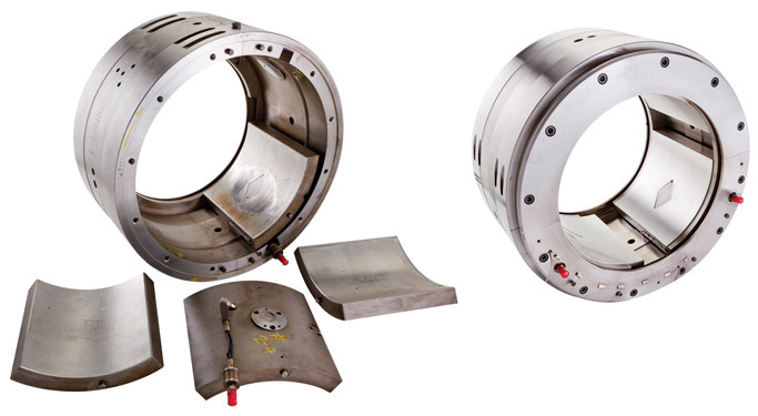 Frame 7FA gas turbine bearing before and after repair